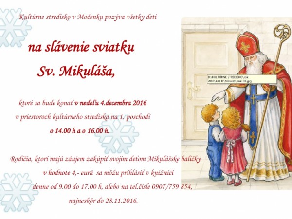 Pozvánka na Sv. Mikuláša