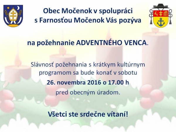 Požehnanie adventného venca