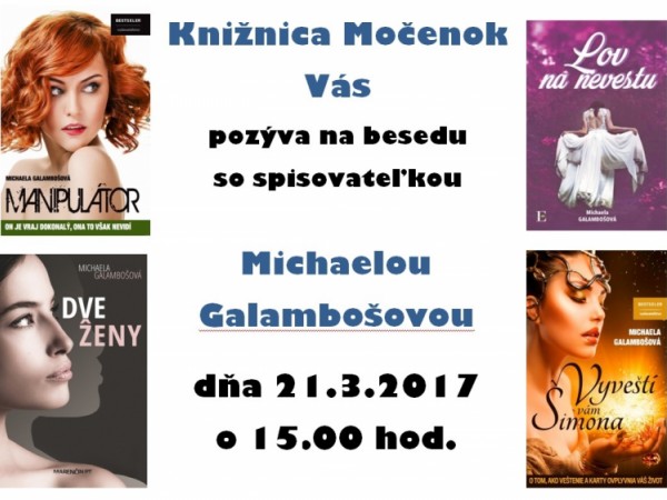 Knižnica Močenok Vás pozýva na besedu