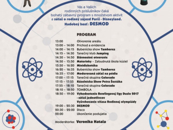 Pozvánka na Zamestnanecký deň 2017 DUSLO