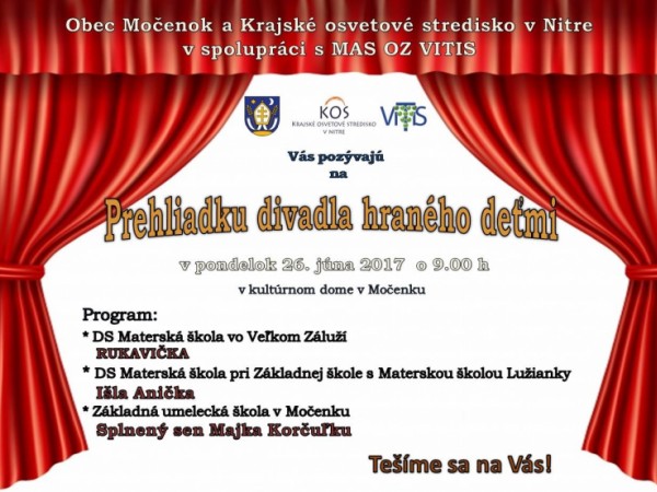 Pozvánka na prehliadku divadla hraného deťmi