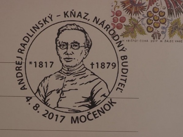 Príležitostná poštová pečiatka k ucteniu kňaza Andreja Radlinského