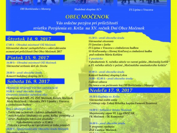 Program na Dni Obce Močenok 2017