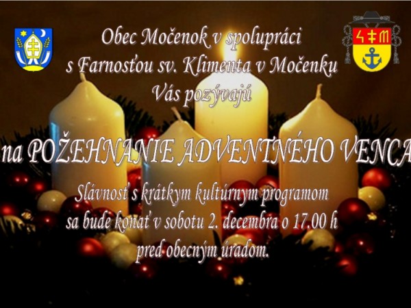 Požehnanie adventného venca dňa 2.12.2017