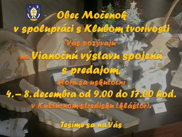 Pozvánka na Vianočnú výstavu spojenú s predajom