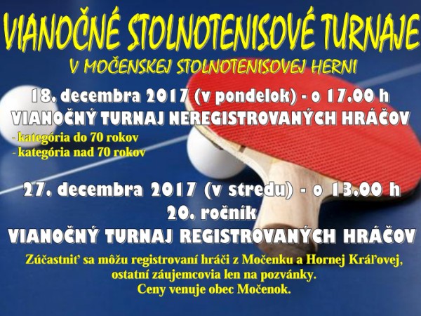 Vianočné stolnotenisové turnaje