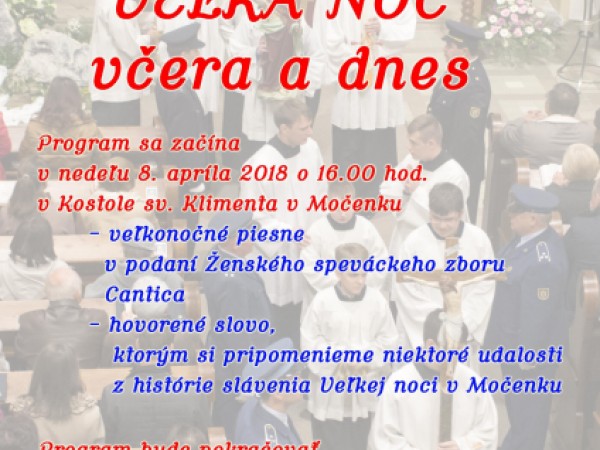Pozvánka na kultúrny program Veľká noc včera a dnes
