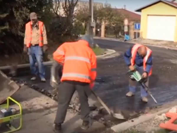 Asfaltovanie cesty - ul. Mlynská  v dňoch 20.-21.09.2018