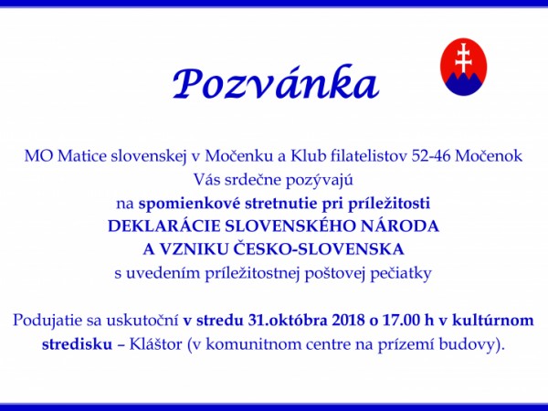 Pozvánka na spomienkové stretnutie