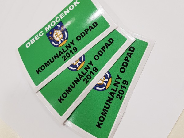 Nálepky na nádoby komunálneho odpadu na rok 2019