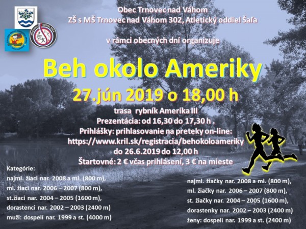Beh okolo Ameriky 27. júna 2019 v Trnovci n. Váhom