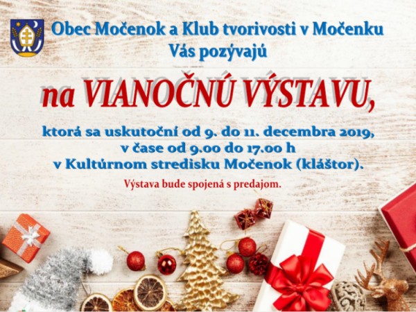 Pozvánka na vianočnú výstavu v kultúrnom stredisku - Kláštor