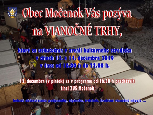 Obecné vianočné trhy dňa 13. a 14. decembra 2019