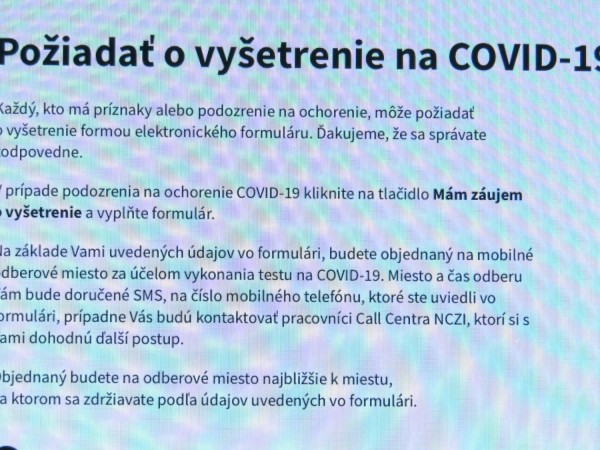 Odber vzoriek na koronavírus