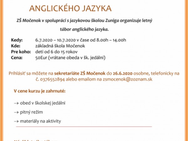 Letný tábor anglického jazyka