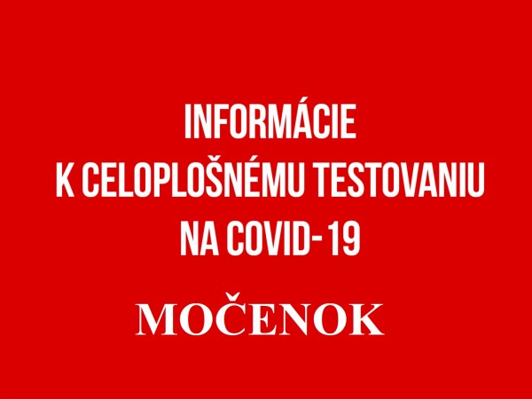 Celoplošné testovanie v obci Močenok - zoznam odberných miest
