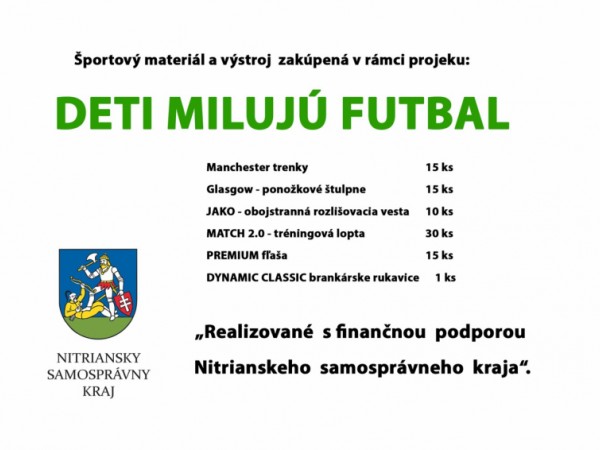 Výstroj a športový materiál pre mladých futbalistov