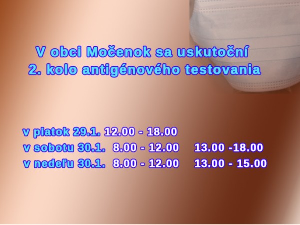 Testovanie 29. - 31.1. v športovej hale