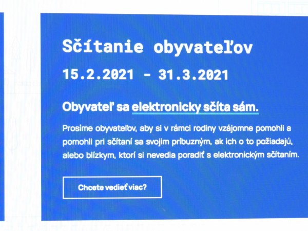 Sčítanie obyvateľstva -  február 2021