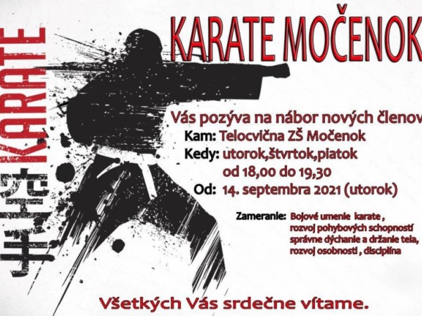 Karate Močenok pozýva na nábor nových členov