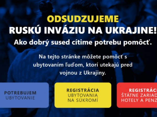 Informačný systém na rezerváciu ubytovania pre ľudí, ktorí utekajú pred vojnou na Ukrajine