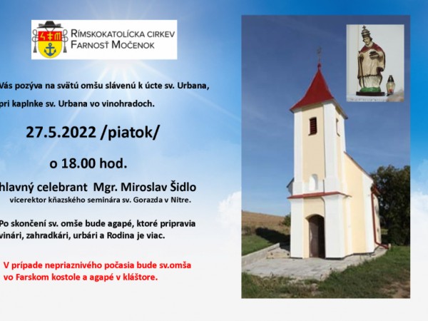 Sv. omša slávená k úcte sv. Urbana