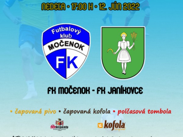 FK Močenok hostí Janíkovce