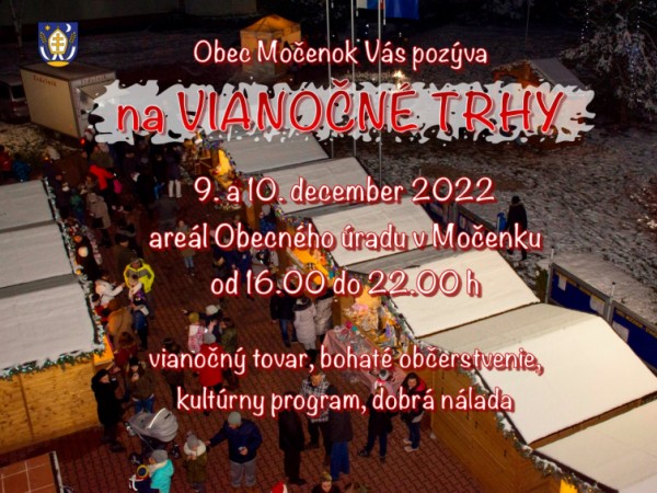 Obec Močenok pozýva na Vianočné trhy