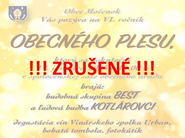 Obecný ples sa v sobotu 14. januára 2023   NEUSKUTOČNÍ !