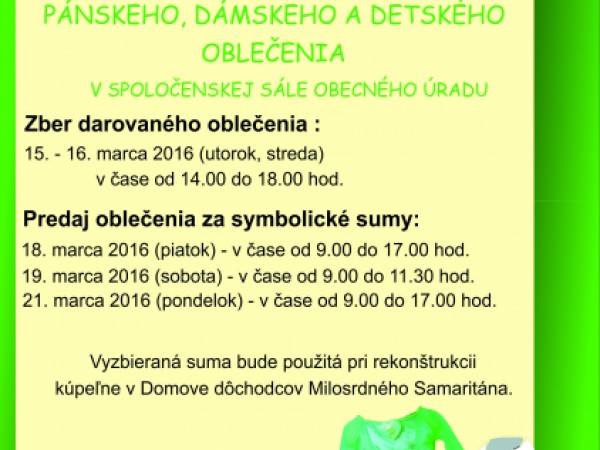 Jarný bazár oblečenia