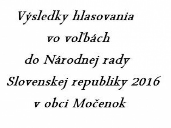 Výsledky hlasovania vo voľbách do Národnej rady Slovenskej republiky 2016 v obci Močenok