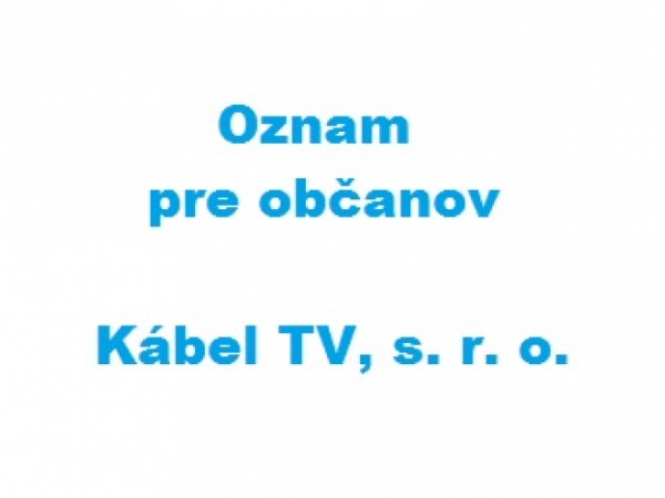 Oznam Kábel TV - zmena programov