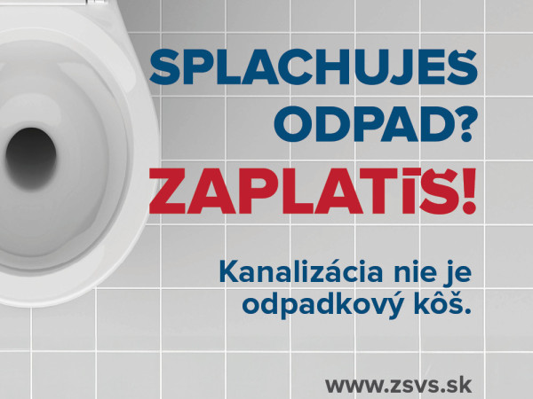 Kanalizácia nie je odpadkový kôš!