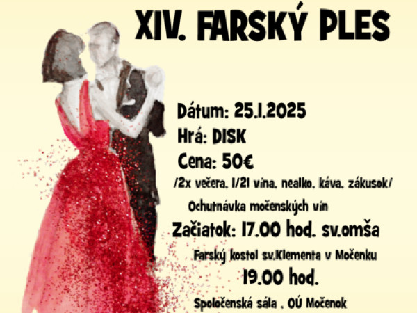 XIV. Farský ples 25. januára 2025