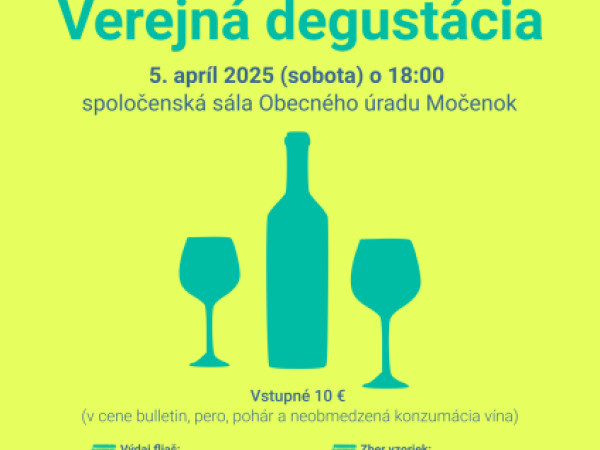 Verejná degustácia vín sa uskutoční  5. apríla 2025