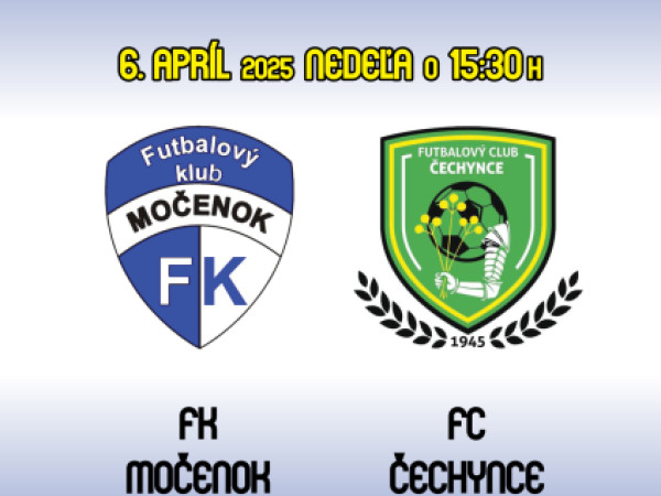 Futbalový klub Močenok pozýva verejnosť na majstrovský zápas A-mužstva - 6. apríla 2025