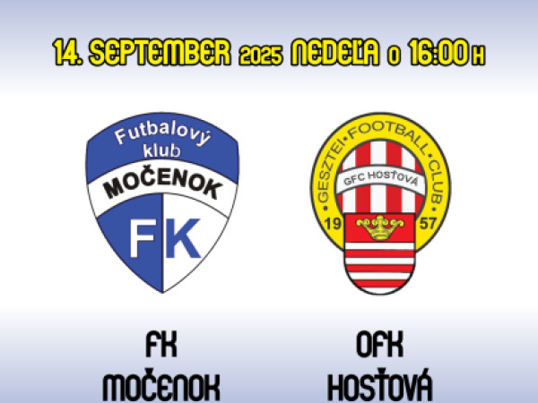 Futbalový zápas A-mužstva medzi FK Močenok a OFK Hosťová