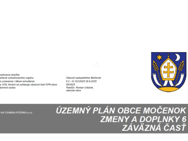 Územný plán obce Močenok - Zmeny a doplnky č. 6