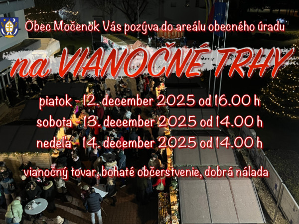 Vianočné trhy sa budú konať v dňoch od 12.  do 14. decembra 2025