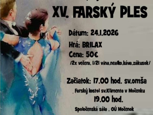 Farský ples sa uskutoční 24. januára 2026