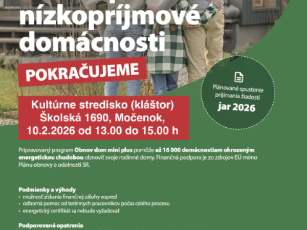 Stretnutie s občanmi k plánovanej výzve Obnov dom mini plus v našej obci