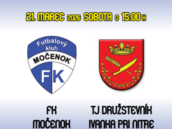 Futbalový zápas A-mužstva medzi FK Močenok a TJ Družstevník Ivanka pri Nitre