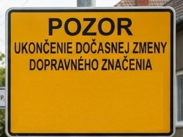 Ukončenie dočasnej zmeny dopravného značenia v ul. Lipová a Cintorínska