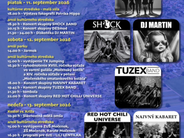 XXIII. ročník Dní obce Močenok - 10. až 13. september 2026