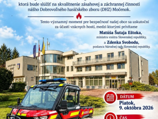 Slávnostné odovzdanie novej hasičskej štvorkolky